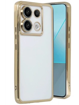 Newface Xiaomi Poco X6 Kılıf Razer Lensli Silikon - Gold