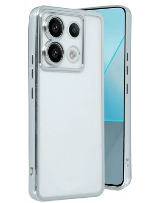 Newface Xiaomi Poco X6 Kılıf Razer Lensli Silikon - Gümüş