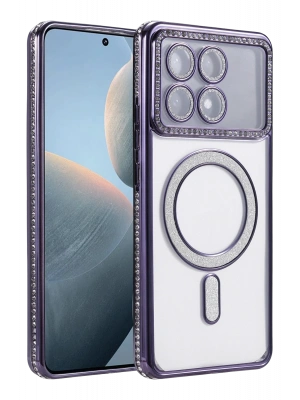 Newface Xiaomi Poco X6 Pro Joke Simli Magneticsafe Kılıf - Derin Mor