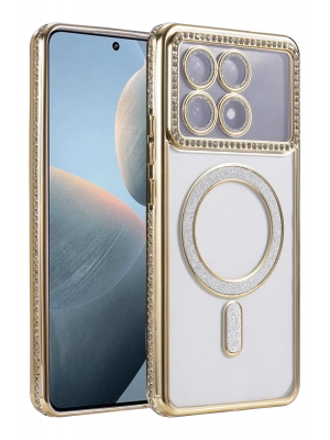 Newface Xiaomi Poco X6 Pro Joke Simli Magneticsafe Kılıf - Gold