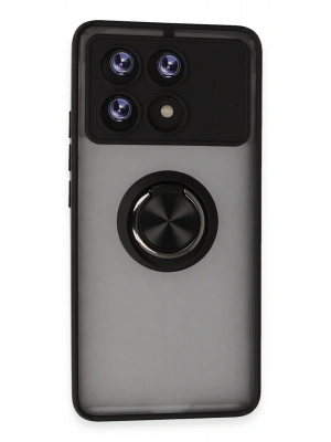 Newface Xiaomi Poco X6 Pro Kılıf Montreal Yüzüklü Silikon Kapak - Siyah