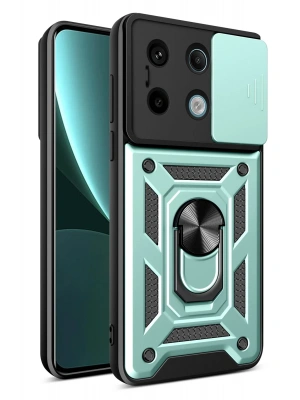 Newface Xiaomi Poco X6 Pro Kılıf Pars Lens Yüzüklü Silikon - Yeşil