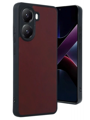 Newface Xiaomi Poco X7 Pro Kılıf Aras Deri Kapak - Bordo