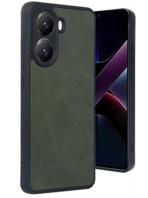 Newface Xiaomi Poco X7 Pro Kılıf Aras Deri Kapak - Koyu Yeşil