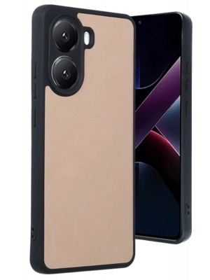 Newface Xiaomi Poco X7 Pro Kılıf Aras Deri Kapak - Pudra