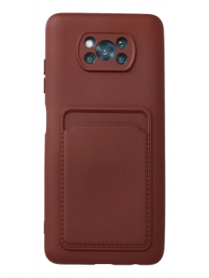 Newface Xiaomi Pocophone X3 Kılıf Kelvin Kartvizitli Silikon - Bordo