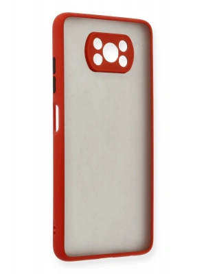 Newface Xiaomi Pocophone X3 Kılıf Montreal Silikon Kapak - Kırmızı