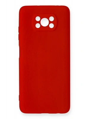 Newface Xiaomi Pocophone X3 Kılıf Nano içi Kadife Silikon - Kırmızı