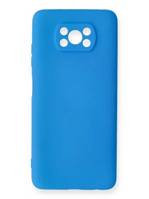 Newface Xiaomi Pocophone X3 Kılıf Nano içi Kadife Silikon - Mavi