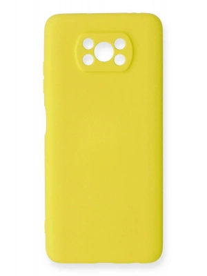 Newface Xiaomi Pocophone X3 Kılıf Nano içi Kadife Silikon - Sarı