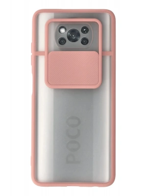 Newface Xiaomi Pocophone X3 Kılıf Palm Buzlu Kamera Sürgülü Silikon - Pembe