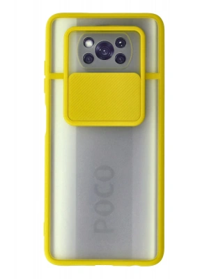 Newface Xiaomi Pocophone X3 Kılıf Palm Buzlu Kamera Sürgülü Silikon - Sarı