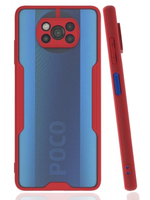 Newface Xiaomi Pocophone X3 Kılıf Platin Silikon - Kırmızı