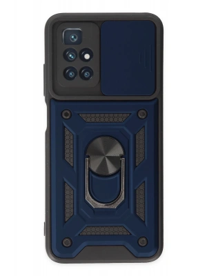 Newface Xiaomi Redmi 10 2022 Kılıf Pars Lens Yüzüklü Silikon - Lacivert