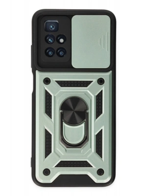 Newface Xiaomi Redmi 10 2022 Kılıf Pars Lens Yüzüklü Silikon - Yeşil