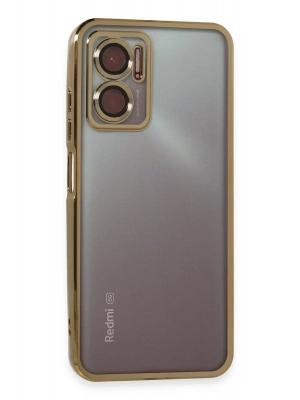 Newface Xiaomi Redmi 10 5G Kılıf Razer Lensli Silikon - Gold