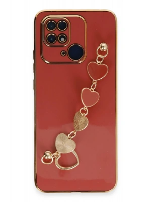 Newface Xiaomi Redmi 10C Kılıf Esila Silikon - Kırmızı