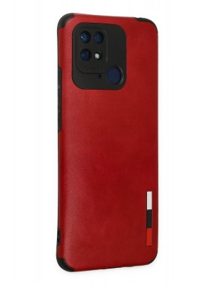 Newface Xiaomi Redmi 10C Kılıf Loop Deri Silikon - Kırmızı