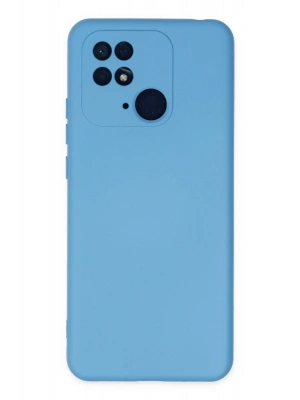 Newface Xiaomi Redmi 10C Kılıf Nano içi Kadife Silikon - Mavi
