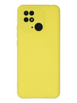 Newface Xiaomi Redmi 10C Kılıf Nano içi Kadife Silikon - Sarı