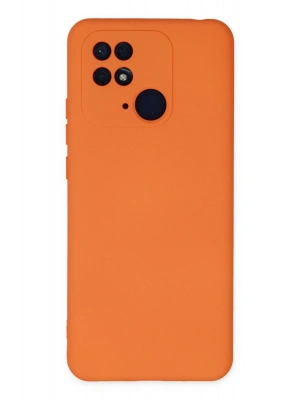 Newface Xiaomi Redmi 10C Kılıf Nano içi Kadife Silikon - Turuncu