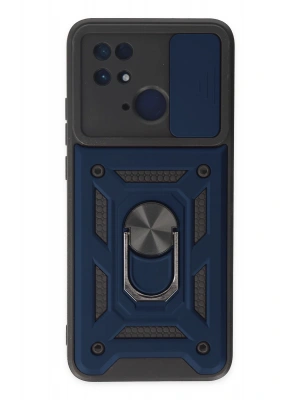 Newface Xiaomi Redmi 10C Kılıf Pars Lens Yüzüklü Silikon - Lacivert