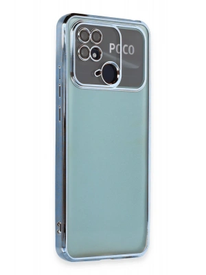 Newface Xiaomi Redmi 10C Kılıf Razer Lensli Silikon - Açık Mavi