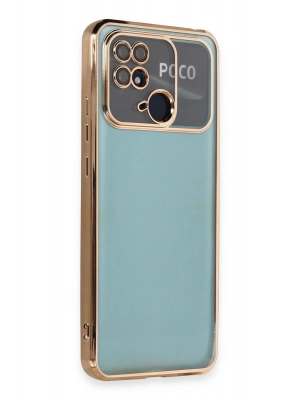 Newface Xiaomi Redmi 10C Kılıf Razer Lensli Silikon - Gold