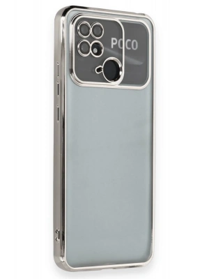 Newface Xiaomi Redmi 10C Kılıf Razer Lensli Silikon - Gümüş