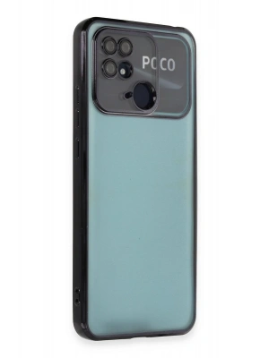 Newface Xiaomi Redmi 10C Kılıf Razer Lensli Silikon - Siyah