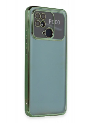 Newface Xiaomi Redmi 10C Kılıf Razer Lensli Silikon - Yeşil