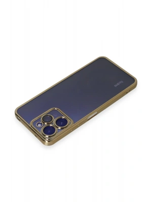 Newface Xiaomi Redmi 12 Kılıf Razer Lensli Silikon - Gold