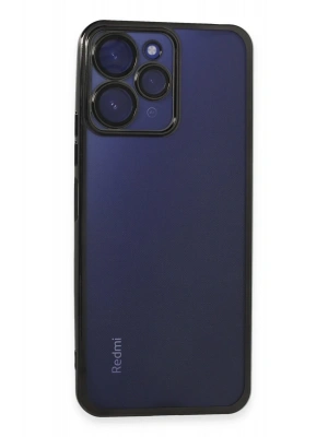 Newface Xiaomi Redmi 12 Kılıf Razer Lensli Silikon - Siyah