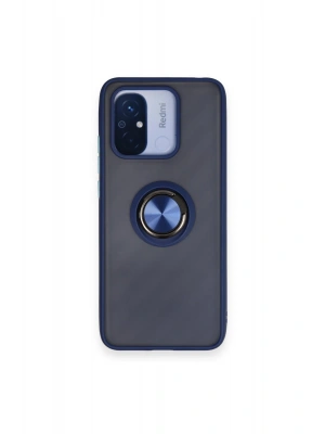 Newface Xiaomi Redmi 12C Kılıf Montreal Yüzüklü Silikon Kapak - Lacivert