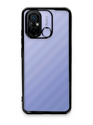 Newface Xiaomi Redmi 12C Kılıf Razer Lensli Silikon - Siyah