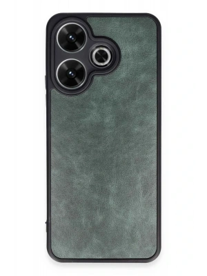 Newface Xiaomi Redmi 13 4G Kılıf Aras Deri Kapak - Koyu Yeşil