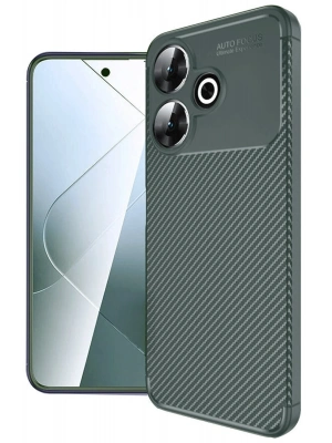 Newface Xiaomi Redmi 13 4G Kılıf Auto Focus Karbon Kapak - Koyu Yeşil