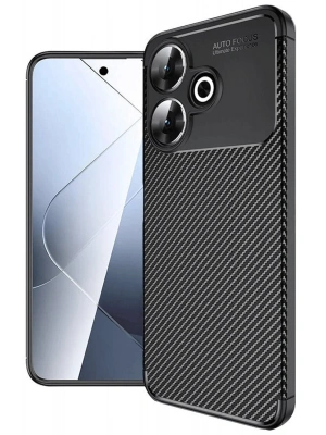 Newface Xiaomi Redmi 13 4G Kılıf Auto Focus Karbon Kapak - Siyah