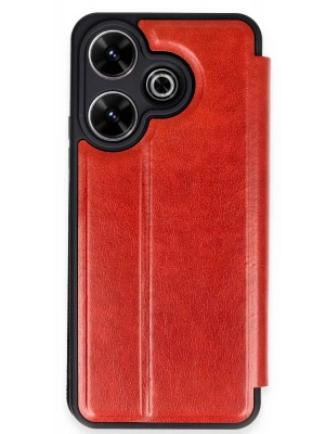 Newface Xiaomi Redmi 13 4G Kılıf Flip Cover - Kırmızı