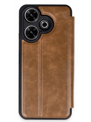 Newface Xiaomi Redmi 13 4G Kılıf Flip Cover - Taba