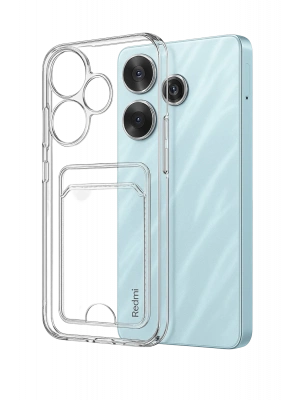 Newface Xiaomi Redmi 13 4G Kılıf Kart Şeffaf Silikon - Şeffaf