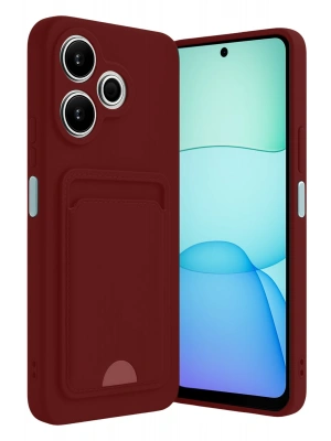 Newface Xiaomi Redmi 13 4G Kılıf Kelvin Kartvizitli Silikon - Bordo