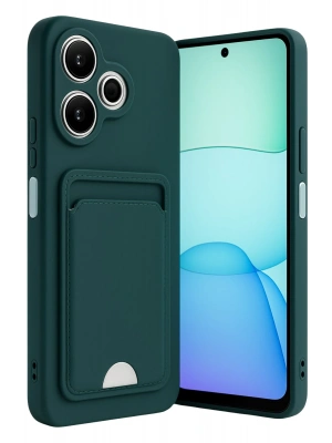 Newface Xiaomi Redmi 13 4G Kılıf Kelvin Kartvizitli Silikon - Koyu Yeşil