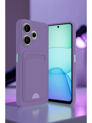 Newface Xiaomi Redmi 13 4G Kılıf Kelvin Kartvizitli Silikon - Lila