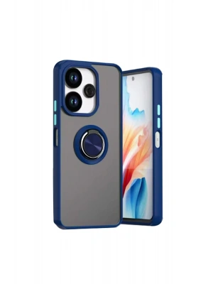 Newface Xiaomi Redmi 13 4G Kılıf Montreal Yüzüklü Silikon Kapak - Lacivert