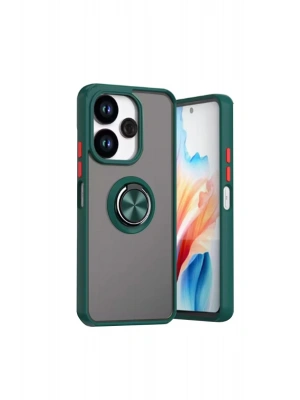 Newface Xiaomi Redmi 13 4G Kılıf Montreal Yüzüklü Silikon Kapak - Yeşil