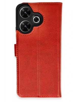 Newface Xiaomi Redmi 13 4G Kılıf Trend S Plus Kapaklı Kılıf - Kırmızı