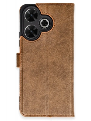 Newface Xiaomi Redmi 13 4G Kılıf Trend S Plus Kapaklı Kılıf - Taba