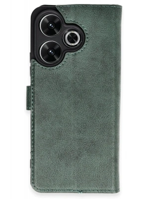 Newface Xiaomi Redmi 13 4G Kılıf Trend S Plus Kapaklı Kılıf - Yeşil