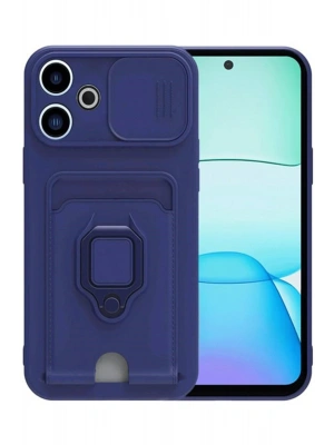 Newface Xiaomi Redmi 13 4G Kılıf Zuma Kartvizitli Yüzüklü Silikon - Lacivert